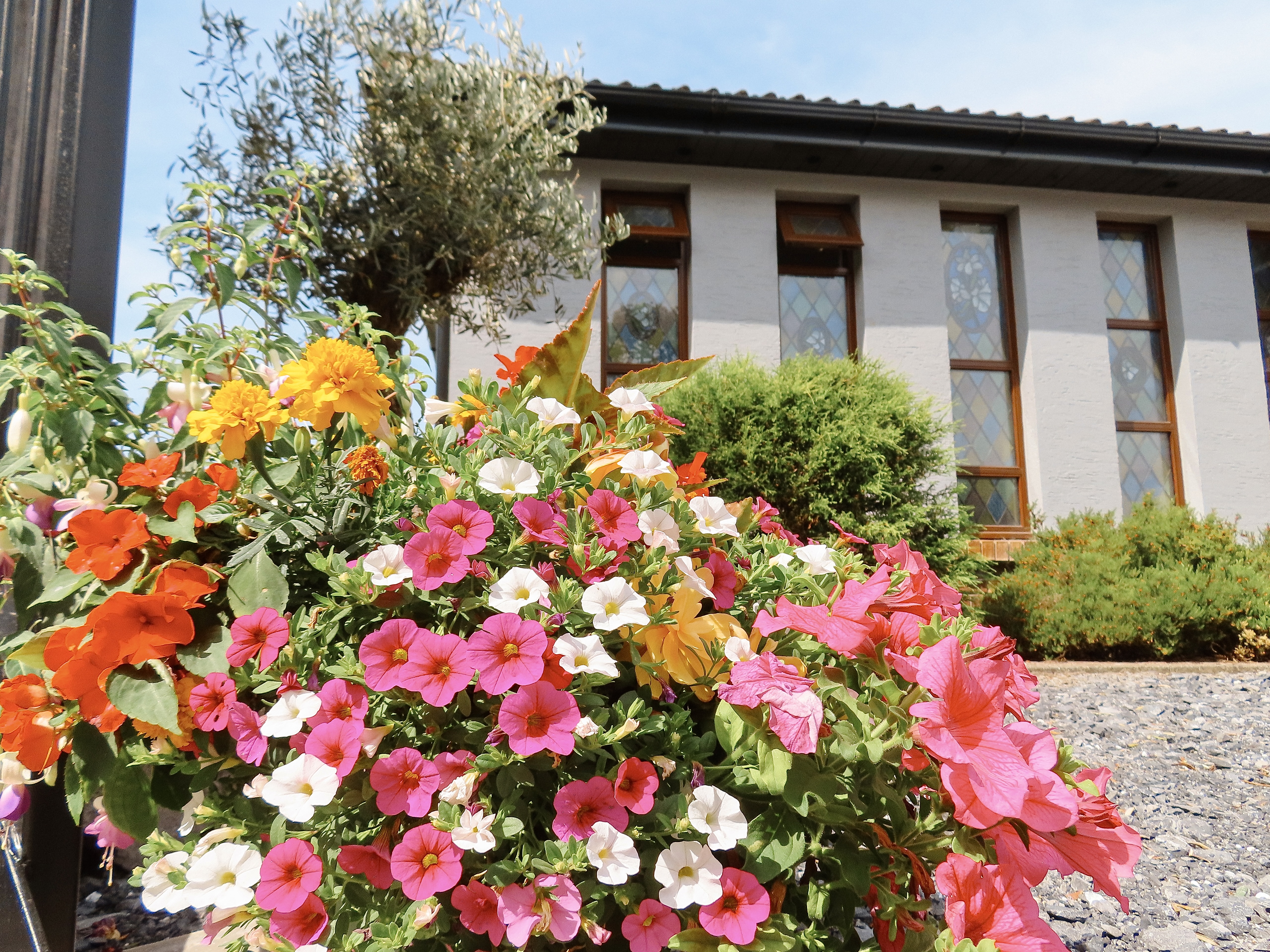 Flowers outside the chapel of rest